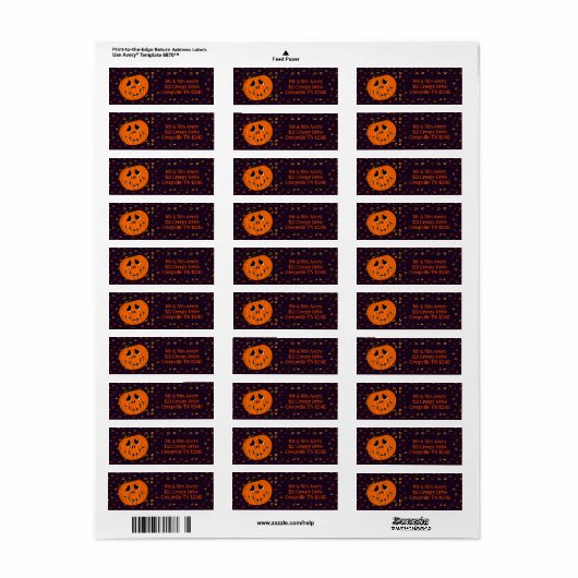 Jack-o-lantern Etiket (Full Sheet)