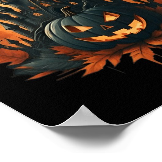 Jack O' Lantern Face Halloween Pumpkin Spooky Poster (Hoek)