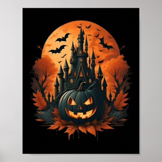 Jack O' Lantern Face Halloween Pumpkin Spooky Poster (Voorkant)
