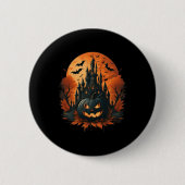 Jack O' Lantern Face Halloween Pumpkin Spooky Ronde Button 5,7 Cm (Voorkant)