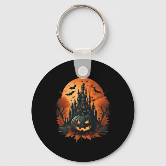 Jack O' Lantern Face Halloween Pumpkin Spooky Sleutelhanger (Voorkant)