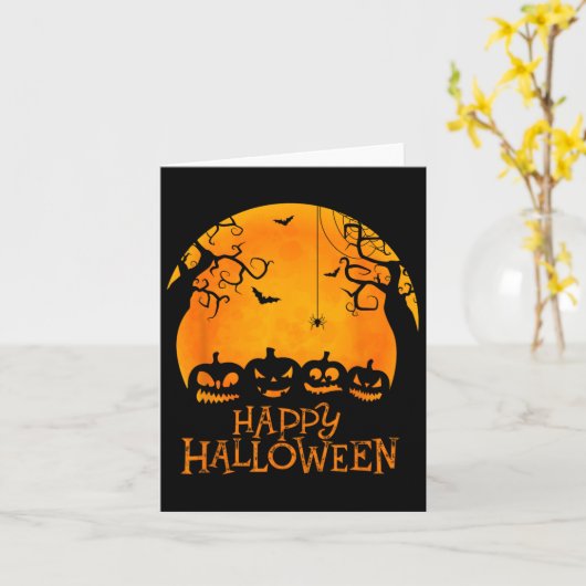 Jack O Lantern Face Happy Halloween Pumpkins Manne Kaart (Gele Bloem)