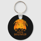 Jack O Lantern Face Happy Halloween Pumpkins Manne Sleutelhanger (Voorkant)