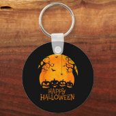 Jack O Lantern Face Happy Halloween Pumpkins Manne Sleutelhanger (Voorkant)