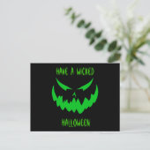 Jack-O'-Lantern Face II, Green Briefkaart (Staand voorkant)