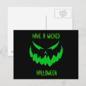 Jack-O'-Lantern Face II, Green Briefkaart (Voorkant / Achterkant)