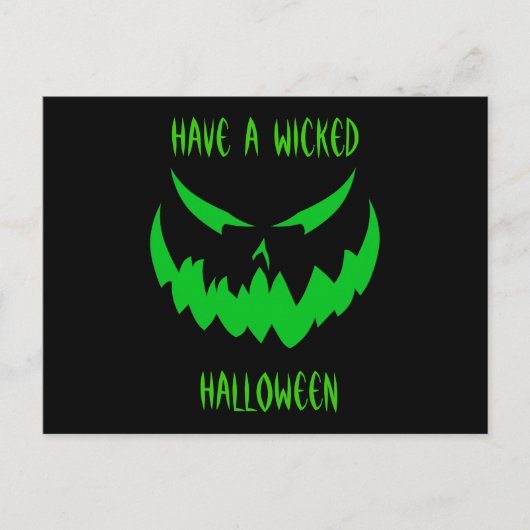 Jack-O'-Lantern Face II, Green Briefkaart (Voorkant)
