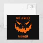 Jack-O'-Lantern Face II, Oranje Briefkaart (Voorkant / Achterkant)