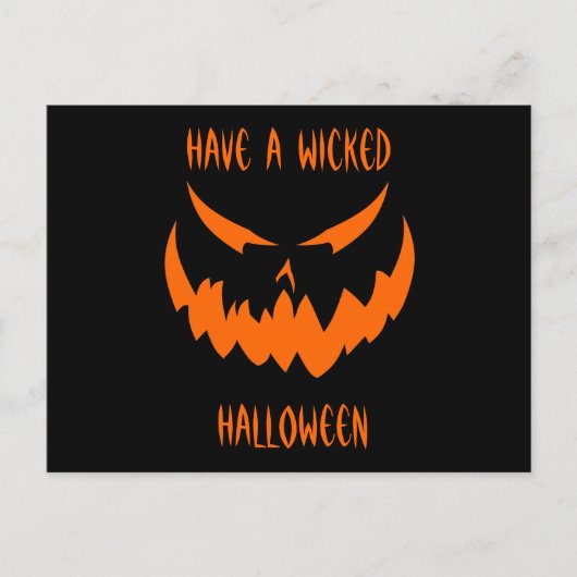 Jack-O'-Lantern Face II, Oranje Briefkaart (Voorkant)
