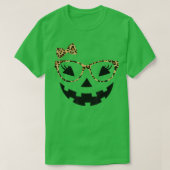 Jack O Lantern Face Leopard Glasses Halloween Pomp T-shirt (Design voorkant)