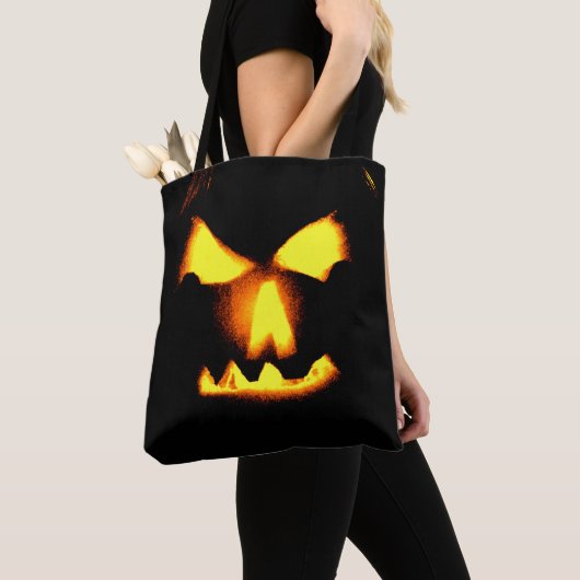 Jack O Lantern Face Print Halloween Tote Bag (Dichtbij)