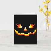 Jack O Lantern Face Pumpkin Eyelashes Halloween Co Kaart (Gele Bloem)