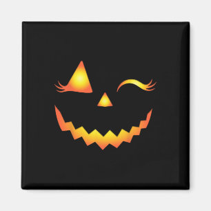 Jack O Lantern Face Pumpkin Eyelashes Hallowen Cos Magneet