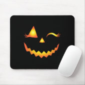 Jack O Lantern Face Pumpkin Eyelashes Hallowen Cos Muismat (Met muis)