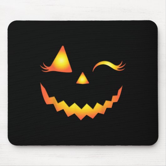Jack O Lantern Face Pumpkin Eyelashes Hallowen Cos Muismat (Voorkant)