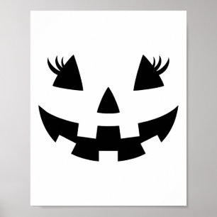 Jack O Lantern Face Pumpkin Eyelashes Hallowen Cos Poster