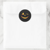 Jack O Lantern Face Pumpkin Eyelashes Hallowen Cos Ronde Sticker (Tas)