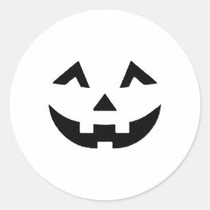 Jack O Lantern Face Pumpkin Eyelashes Hallowen Cos Ronde Sticker