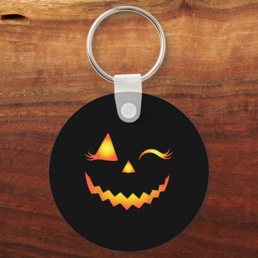 Jack O Lantern Face Pumpkin Eyelashes Hallowen Cos Sleutelhanger (Voorkant)