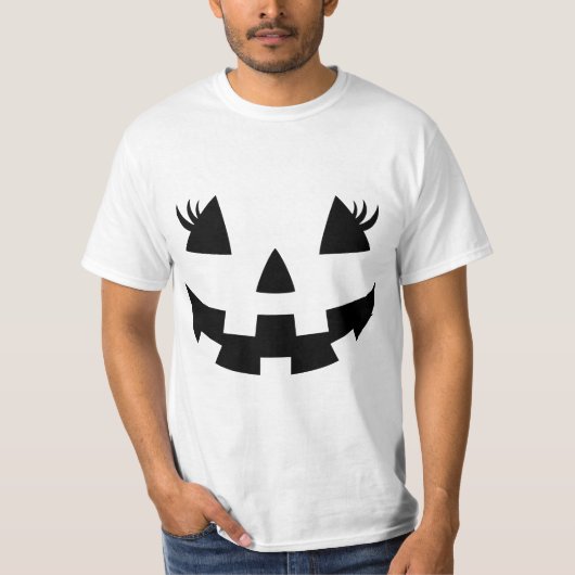 Jack O Lantern Face Pumpkin Eyelashes Hallowen Cos T-shirt (Voorkant)