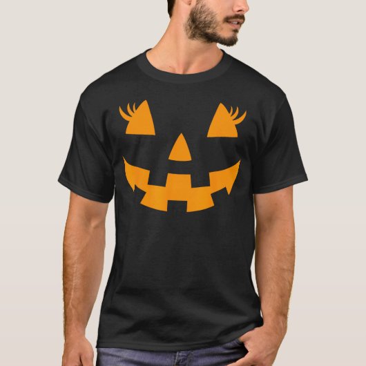 Jack O Lantern Face Pumpkin Eyelashes Hallowen Cos T-shirt (Voorkant)