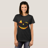 Jack O Lantern Face Pumpkin Eyelashes Hallowen Cos T-shirt (Voorkant volledig)