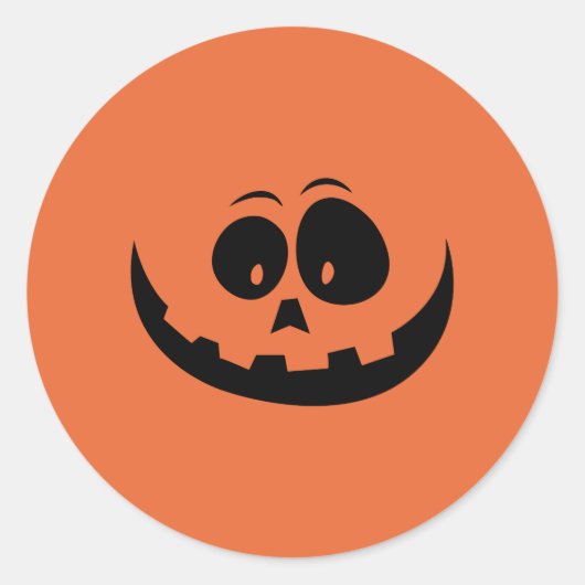 Jack O Lantern Face Ronde Sticker (Voorkant)