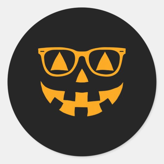 Jack O Lantern Face Sunbribribril Halloween P Ronde Sticker (Voorkant)