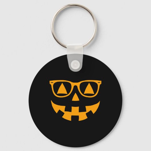 Jack O Lantern Face Sunbribribril Halloween P Sleutelhanger (Voorkant)