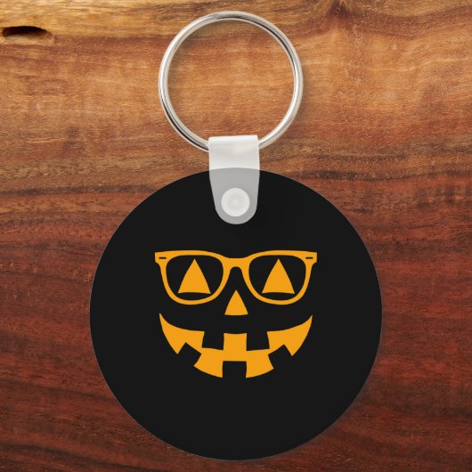 Jack O Lantern Face Sunbribribril Halloween P Sleutelhanger (Voorkant)