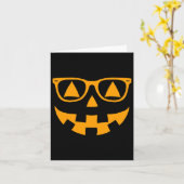Jack O Lantern Face Sungles Gles Halloween Pumpkin Kaart (Gele Bloem)