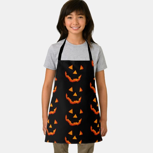 Jack-o'-Lantern Faces apron Schort (Insitu)