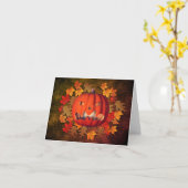 Jack O Lantern Fall Leaves Halloween Note Kaart (Gele Bloem)