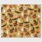 Jack o Lantern Familie patroon Cadeaupapier (Vlak)