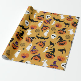 Jack o Lantern Familie patroon Cadeaupapier