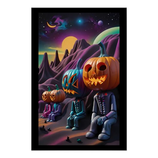 Jack-o-Lantern Familie Rustplaats Perfect Poster (Voorkant)