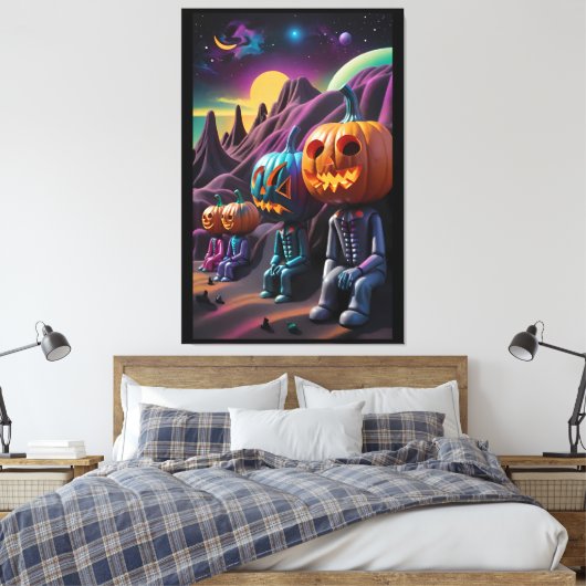 Jack-o-Lantern Family Rest Stop Canvas Afdruk (Insitu (Slaapkamer))