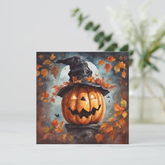 Jack O Lantern Feest Uitnodiging (Staand voorkant)