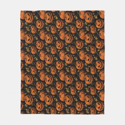  Jack O Lantern Fleece Deken (Voorkant)