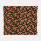  Jack O Lantern Fleece Deken (Voorkant (Horizontaal))