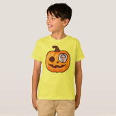 Jack o lantern foto schattig pompoenmonster t-shirt (Voorkant volledig)