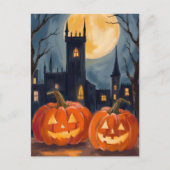 Jack-O-Lantern Fright | Halloween Spooky Painted Feestdagenkaart (Voorkant)
