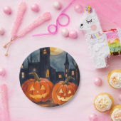 Jack-O-Lantern Fright | Halloween Spooky Painted Papieren Bordje (Feest)