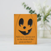 Jack-O-Lantern Gekke gezicht met één tand Briefkaart (Staand voorkant)