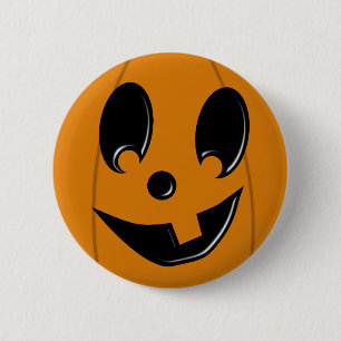 Jack-O-Lantern Gekke gezicht met één tand-Button Ronde Button 5,7 Cm