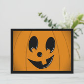 Jack-O-Lantern Gekke gezicht met één tand Kaart (Staand voorkant)