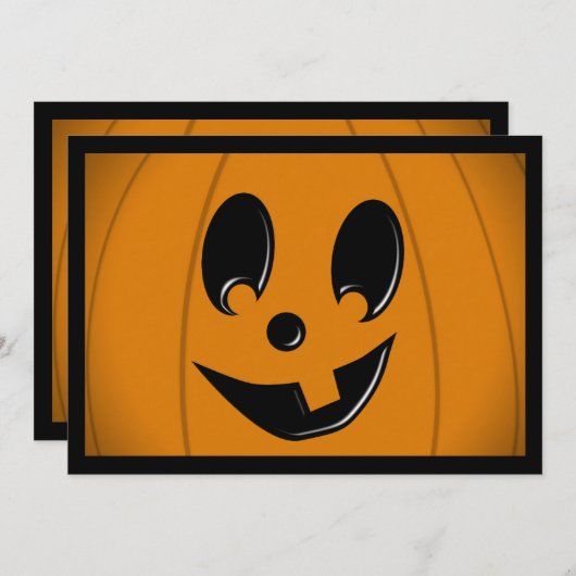 Jack-O-Lantern Gekke gezicht met één tand Kaart (Voorkant / Achterkant)