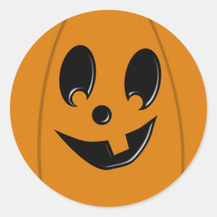 Jack-O-Lantern Gekke Gezicht Ronde Cirkel Sticker