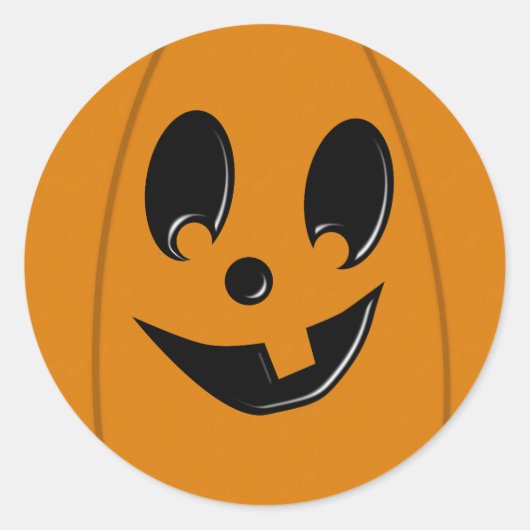 Jack-O-Lantern Gekke Gezicht Ronde Cirkel Sticker (Voorkant)