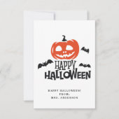 Jack O' Lantern Gelukkig Halloween Klas Kaart (Voorkant)
